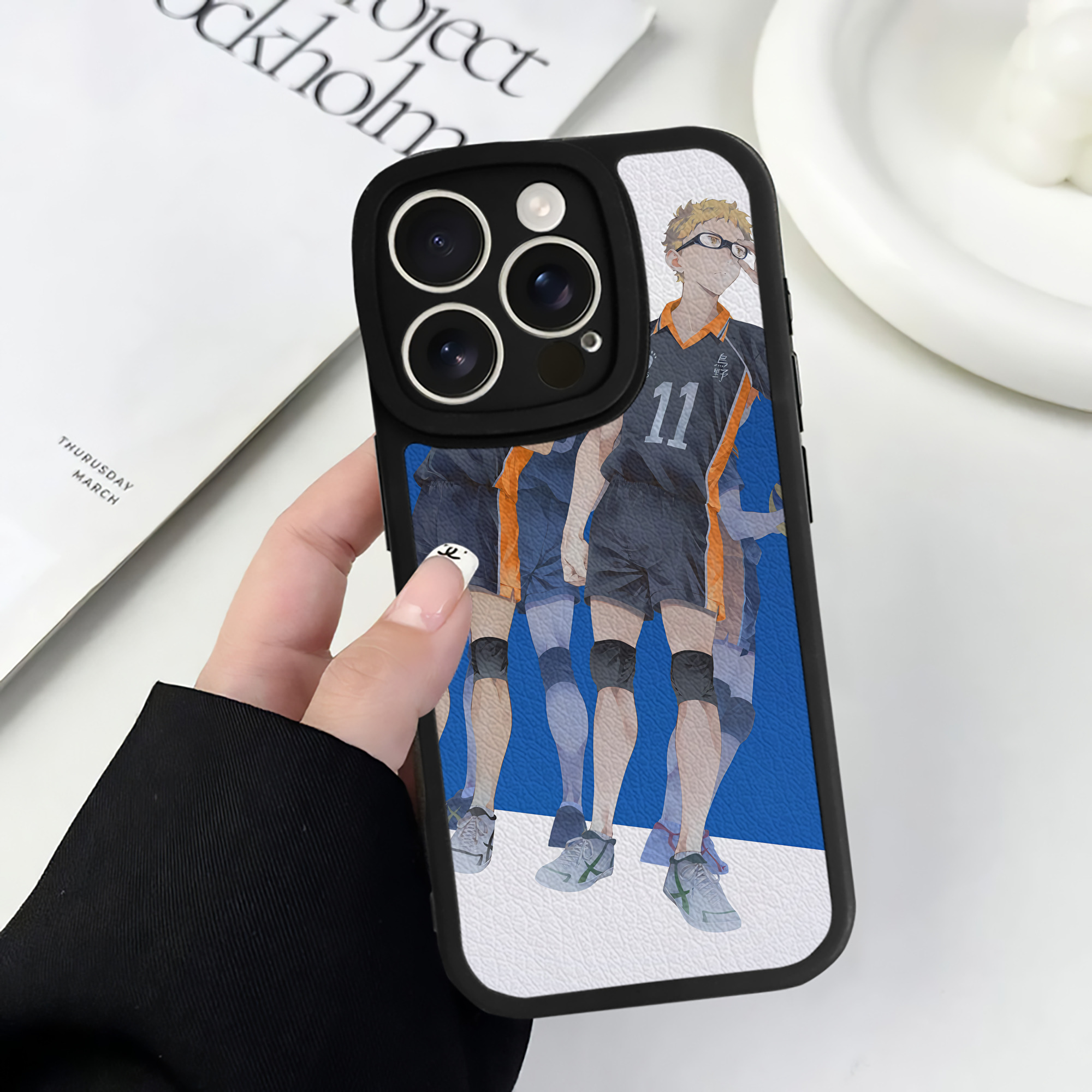 （画像用） ハイキュー!! Haikyu!! 【iPhone 16シリーズ対応】シリコンスマホケース（レザー調） 材質：シリコン